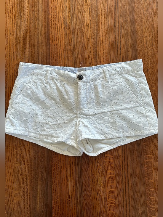 SO Pants - SO White Eyelet High Waist Shorts
